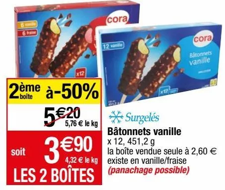 bâtonnets vanille