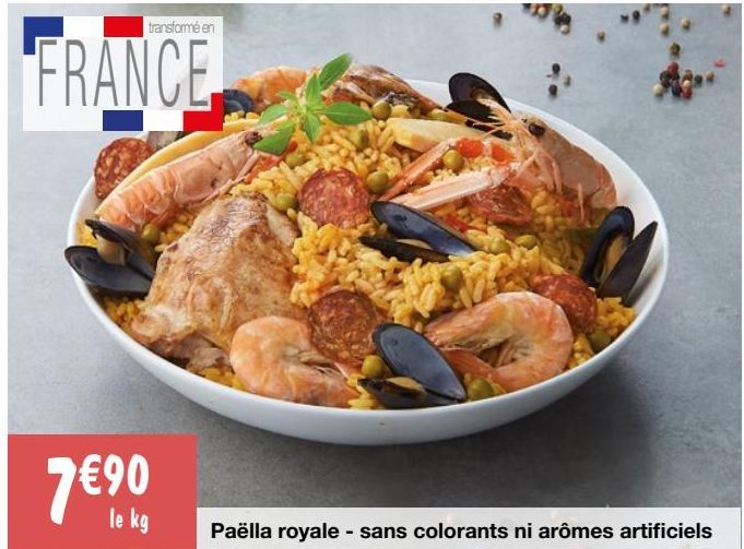 Paella royale sans colorants ni arômes artificiels