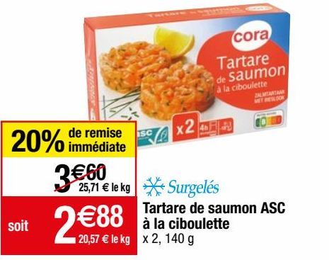 Tartare de saumon ASC à la ciboulette