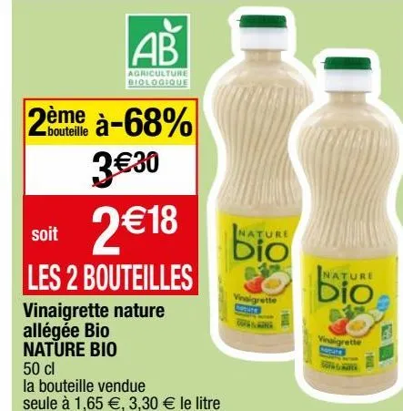 vinaigrette nature allégée bio nature bio