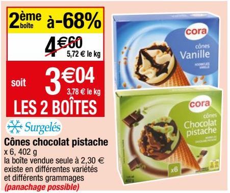 Cônes chocolat pistache