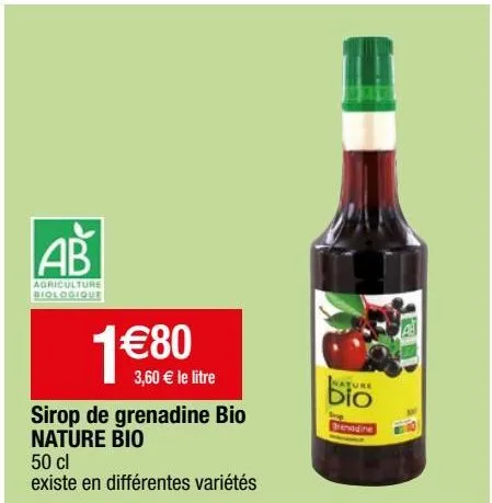 sirop de grenadine bio nature bio