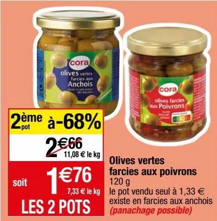 olives vertes farcies aux poivrons