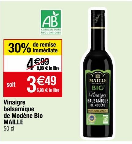 vinaigre balsamique de modène bio Maille