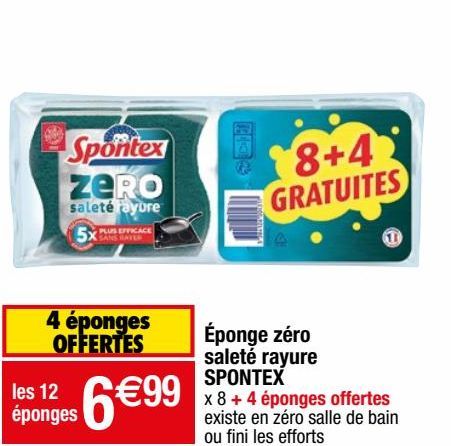 éponge zéro saleté rayure Spontex