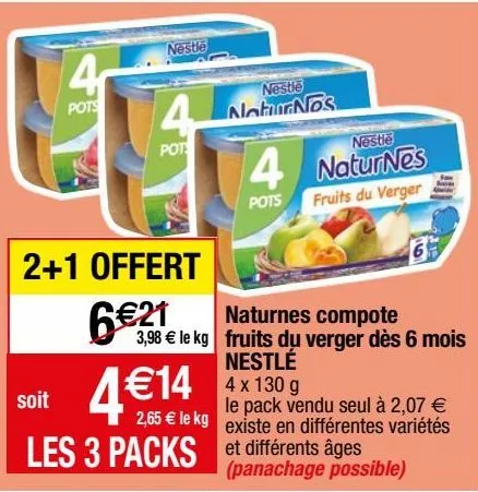 naturnes compote fruits du verger dés 6 mois nestlé