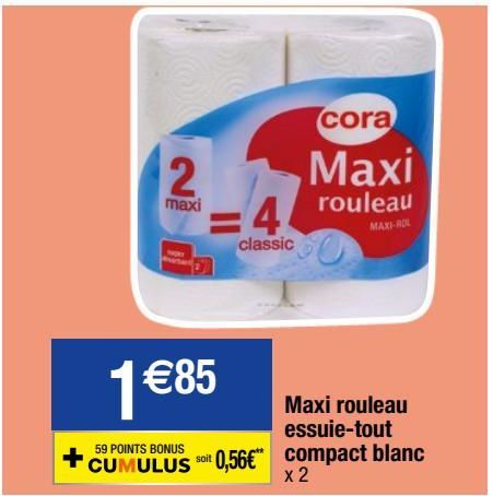 maxi rouleau essuie tout compact blanc