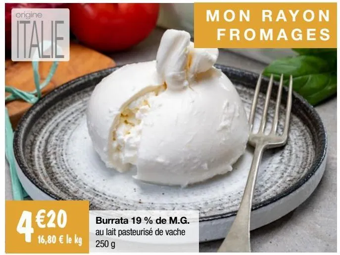 burrata 19% de m.g.