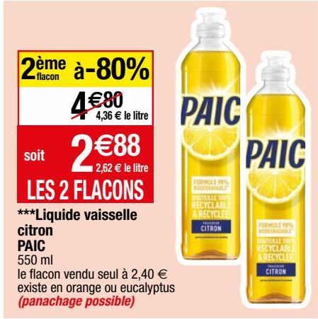 liquide vaisselle citron Paic