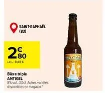 saint-raphael (83)  20  lol babe  biere triple antigel  8% vol. 33 cl autres variétés disponibles en magasin