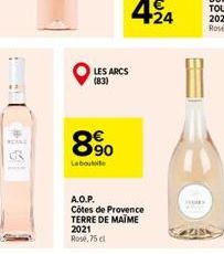 WORL  LES ARCS (83)  8?0  Labout  A.O.P. Côtes de Provence TERRE DE MAÏME 2021 Rose,75 cl  +24
