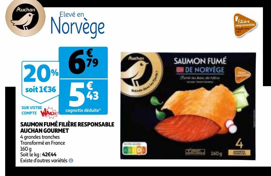 saumon fumé filiere responsable auchan gourmet