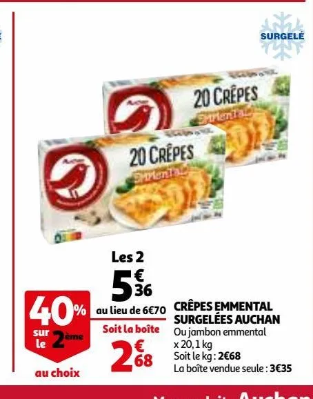 crêpes emmental surgelees auchan