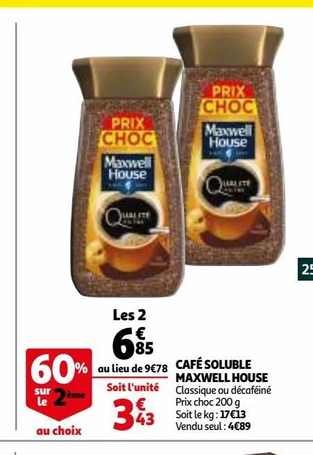 café soluble maxwell house