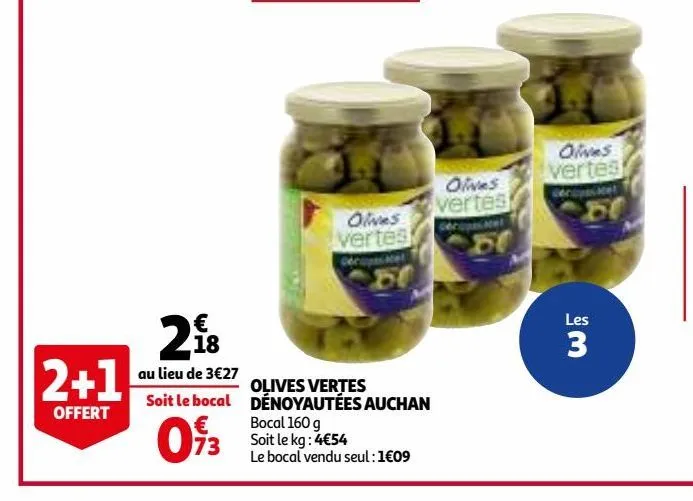 olives vertes denoyautees auchan