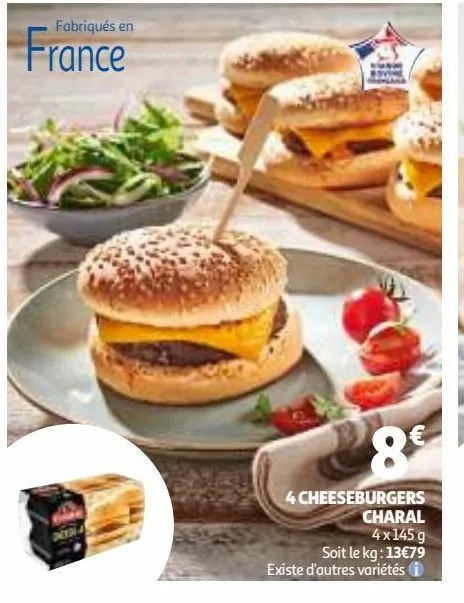 4 cheeseburgers charal
