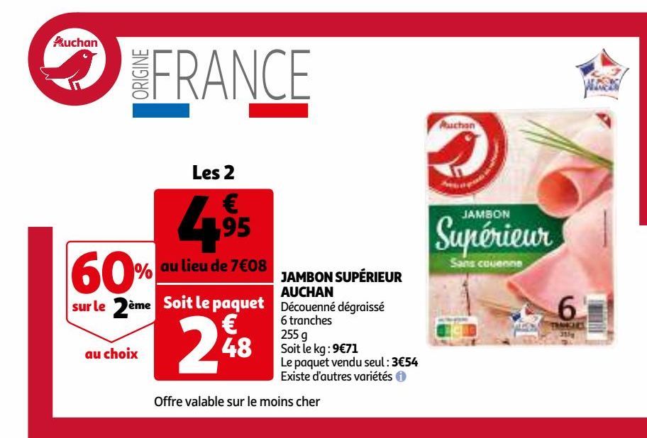 jambon superieur auchan