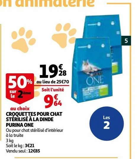 croquettes pour chats sterilise a la dinde purina one