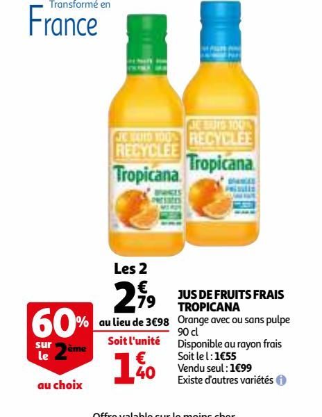 jus de fruits frais Tropicana