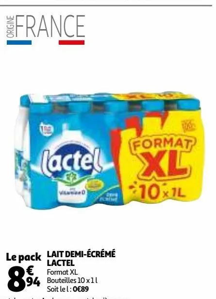 lait demi-ecreme lactel