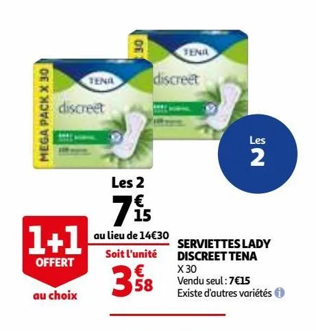 serviettes lady discreet tena