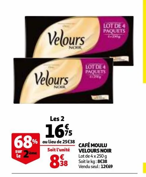 café moulu velours noir