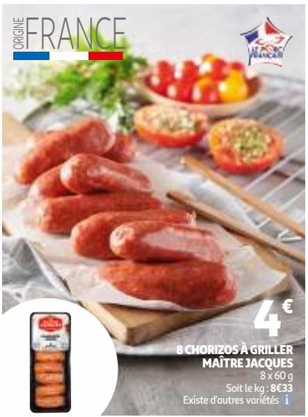 8 chorizos a griller maitre jacques