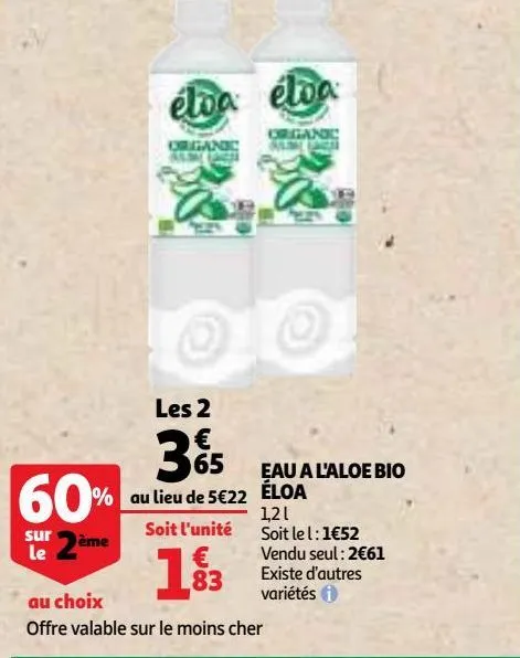 eau a l'aloe bio éloa