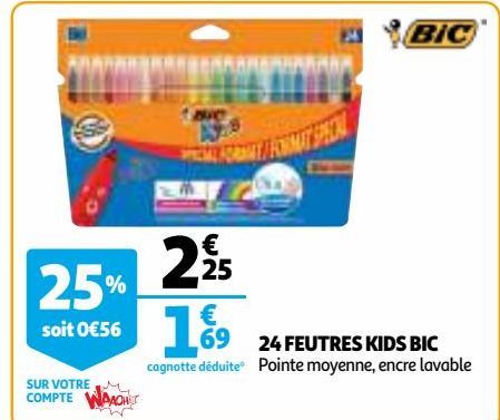 24 FEUTRES KIDS BIC