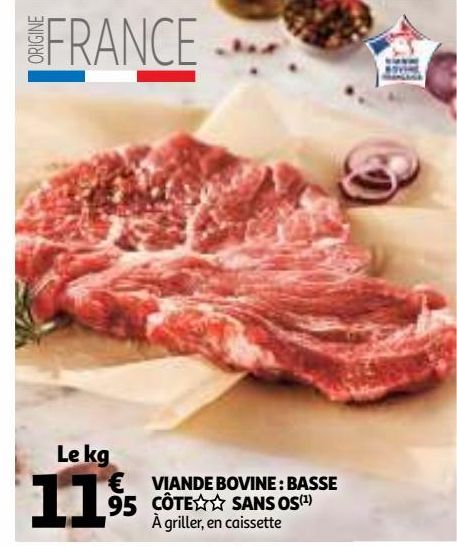 VIANDE BOVINE:BASSE CÒTE SANS OS