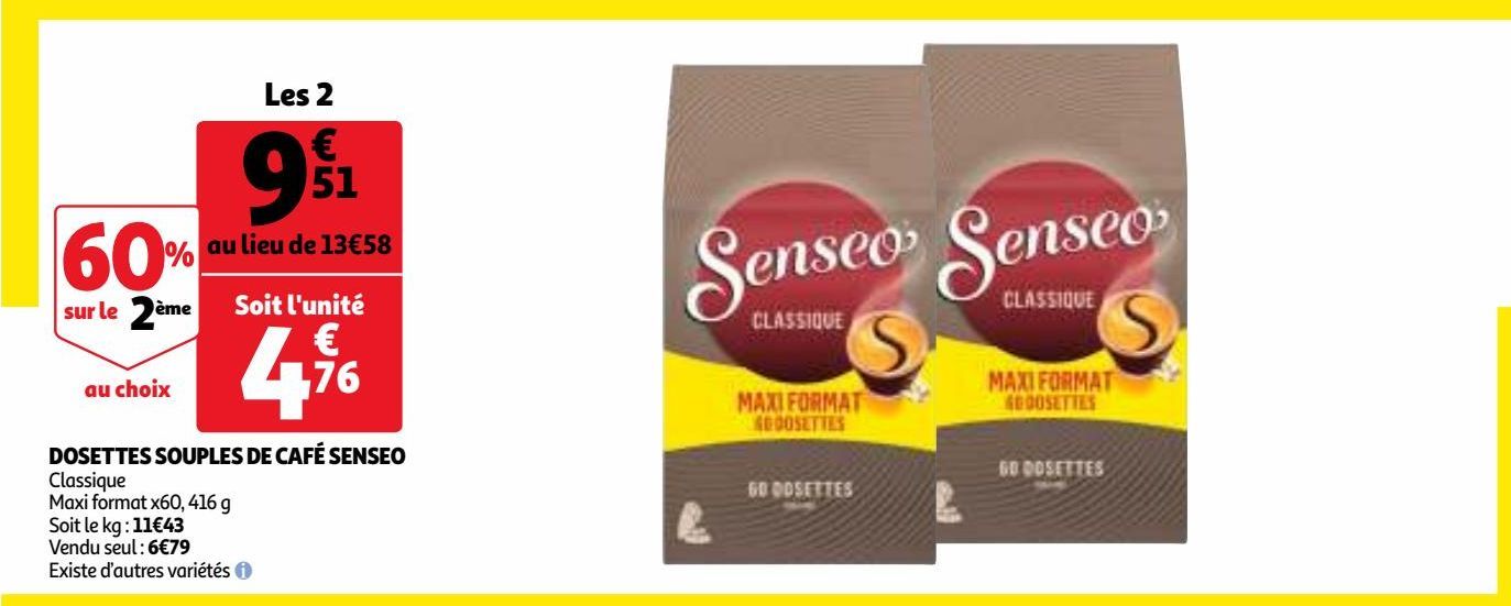 DOSETTES SOUPLES DE CAFÉ SENSEO