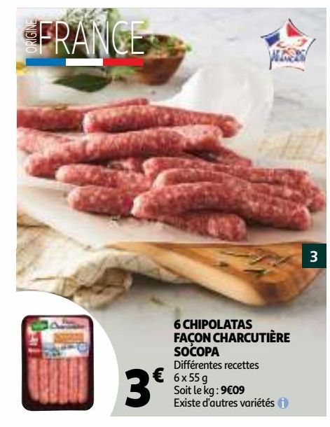 6 CHIPOLATAS FACON CHARCUTIÈRE SOCOPA