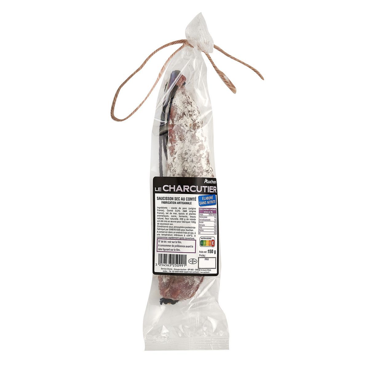 SAUCISSON SEC AUCHAN LE CHARCUTIER