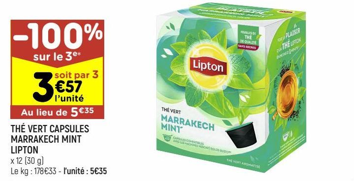 thé vert capsules marrakech mint Lipton