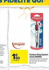 maped  1.90  le comp  maped  compas stop system mines maped concept exclusif et breveté de blocage des branches desan  stop  system