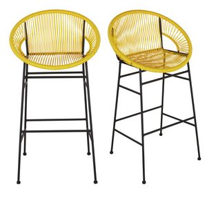 Chaises de bar de jardin professionnelles en résine jaune et noir (x2) offre à 279€ sur Maisons du Monde