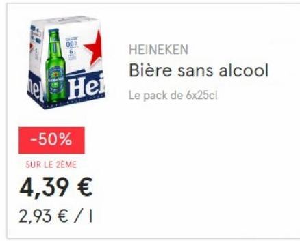 Bière sans alcool Heineken offre sur Monoprix