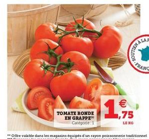 TOMATE RONDE EN GRAPPE Categorie: 1  RYNETILNOS  ALA,  1,75  