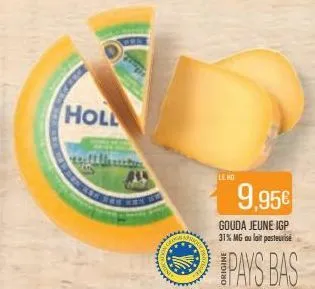 holl  wwwwww  leng  9,95  gouda jeune igp 31% mg au lait pasteurise  pays bas