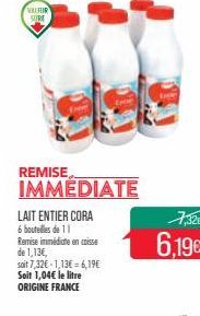 lait entier Cora