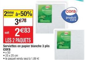 serviettes en papier Cora