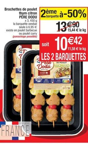 brochettes de poulet Père Dodu