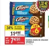 de 6  34% immediate ola  199  791  granola  gros herogolay  granola  gros  lot  cookies éclats de chocolat  granola 6x276