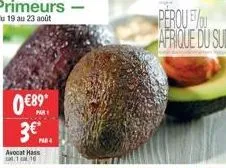 089*  3*  avocat hass  para  peroue afrique du sud