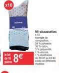 x10  8€  Mi-chaussettes  10 empleo  59%  1% visco  du 39-424346 extendit 