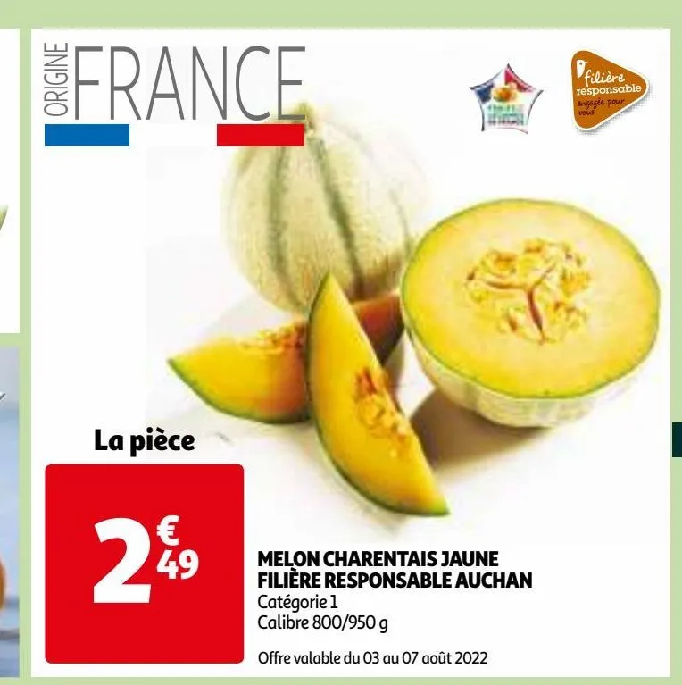 melon charentais jaune filiere responsable auchan