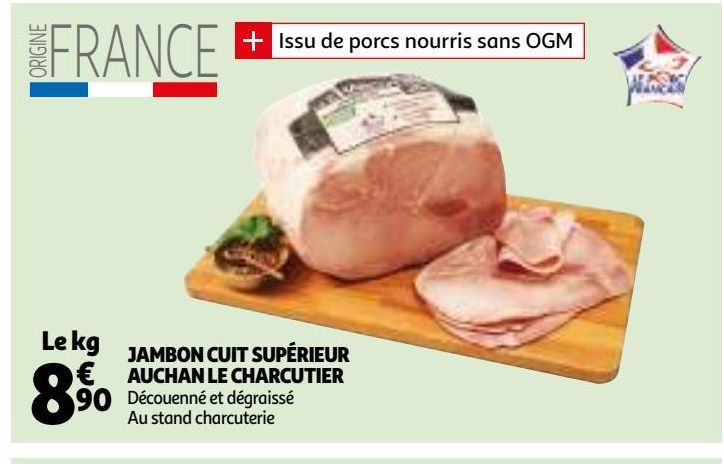 jambon cuit superieur auchan le charcutier