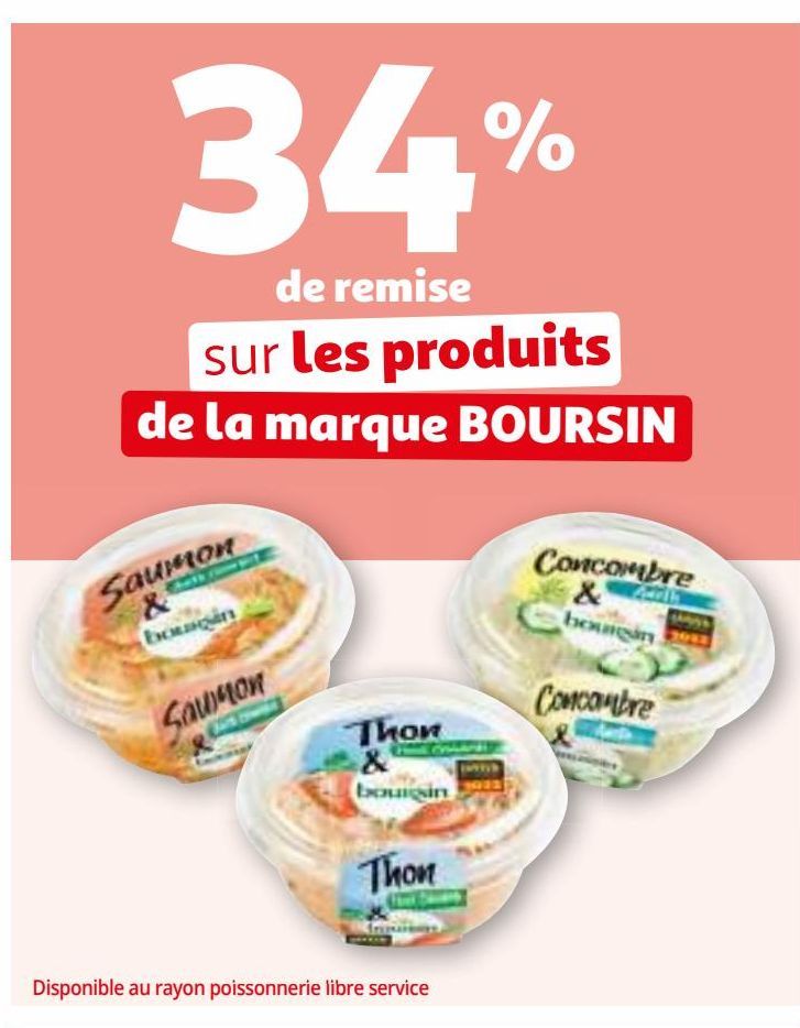 34% de remise sur les produits de la marque BOURSIN