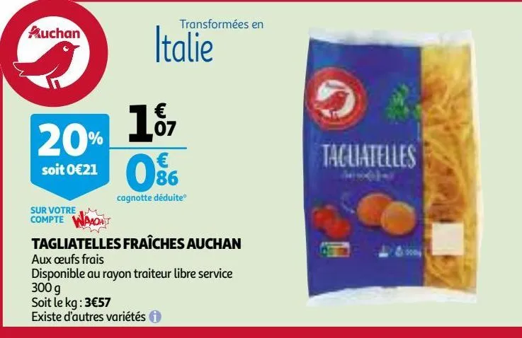 tagliatelles fraiches auchan