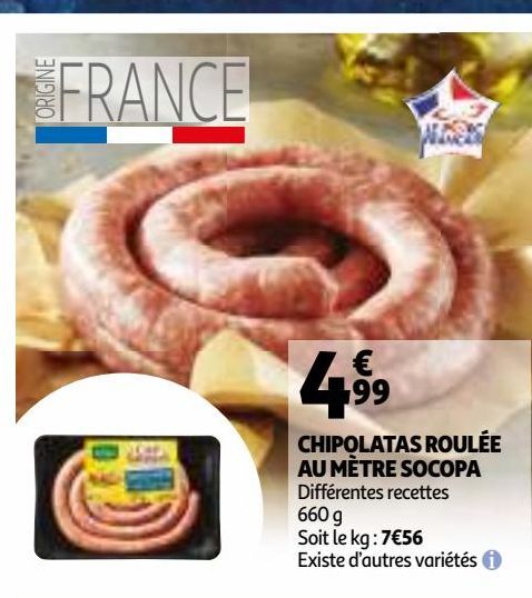 chipolatas roulee au metre socopa